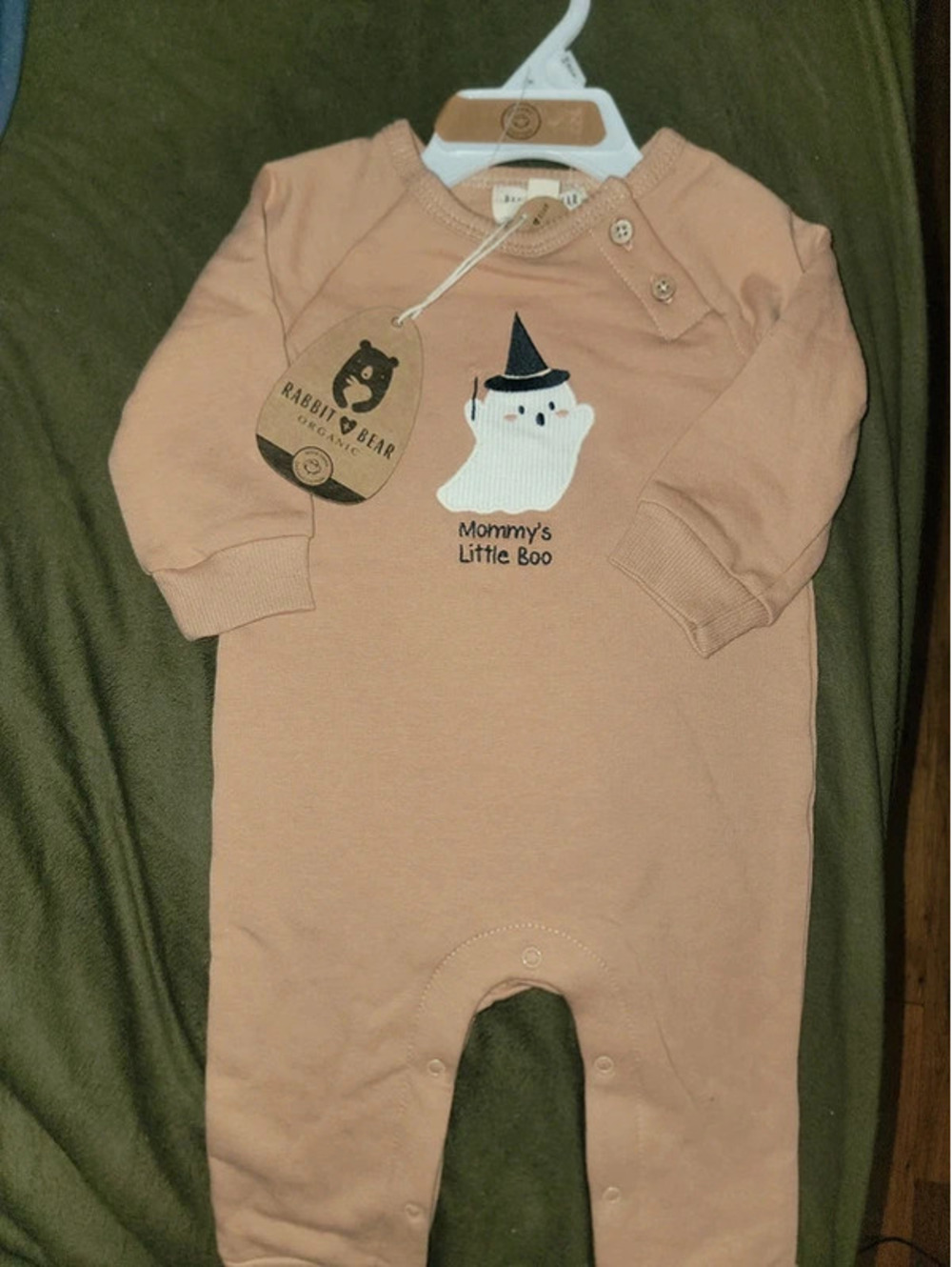 Rabbit bear organic cotton mommys little boo outfit 6-9 months